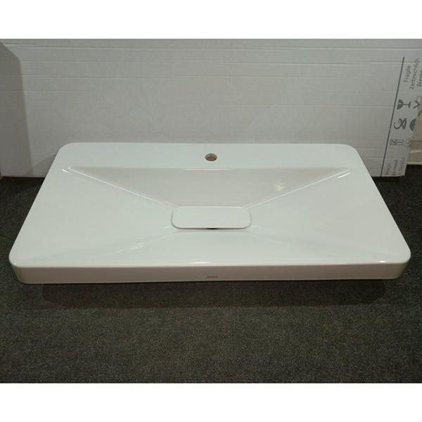 раковина toto sg lw172yb#xw полувстраиваемая, с 1 отв., без перелива, cefiontect, 90х40х6.5см, белый
