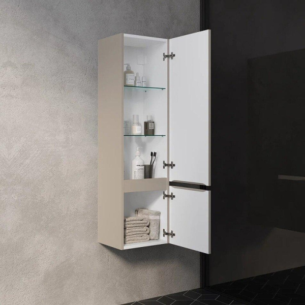 шкаф пенал aquame s1 33 aqm9001bg подвесной цвет бежевый