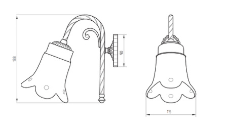 светильник migliore edera 16903 цвет бронза