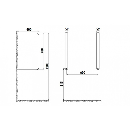 перегородка для писсуаров creavit tp690-00cb00e-0000 белая
