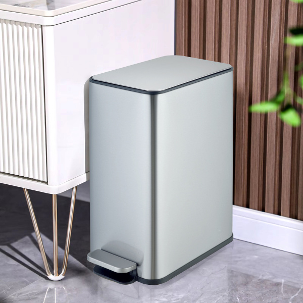 Мусорное ведро Weltwasser WW Paolo MT 10L с педалью, хром матовый