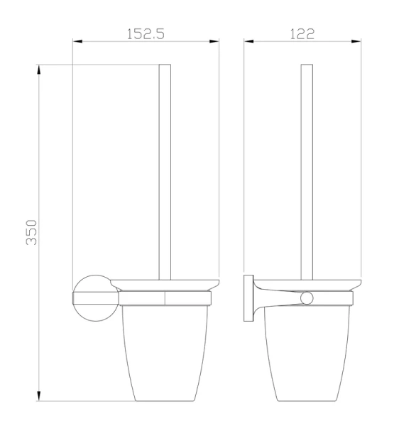 Ёршик для унитаза Wonzon & Woghand Simple WW-6529-BGM темный графит