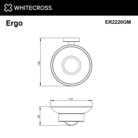мыльница whitecross ergo er2220gm настенная, оружейная сталь