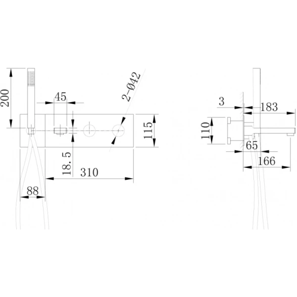 смеситель для ванны abber rund af8730sp coolstart, встраиваемый, с душевым гарнитуром, сатин