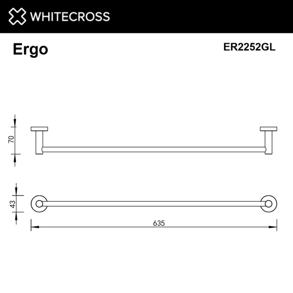 Полотенцедержатель 60 см Ergo ER2252GL золото