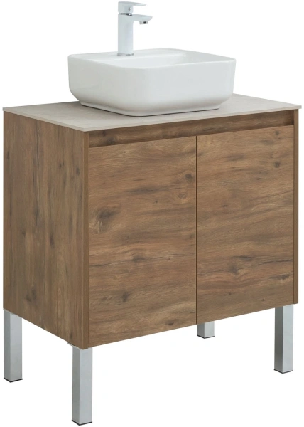 тумба под раковину aquanet nova lite 75 дуб рустикальный, 2 дверцы, 00298852