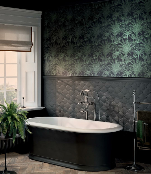 Керамическая плитка Kerama Marazzi Синтра 1 структура черный матовый обрезной 14050R настенная 40х120 см