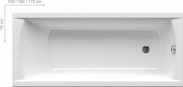акриловая ванна ravak classic 150x70 c521000000 без гидромассажа