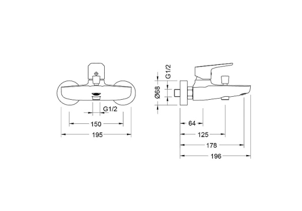 смеситель для ванны aquatek бетта aq1140bgm цвет оружейная сталь