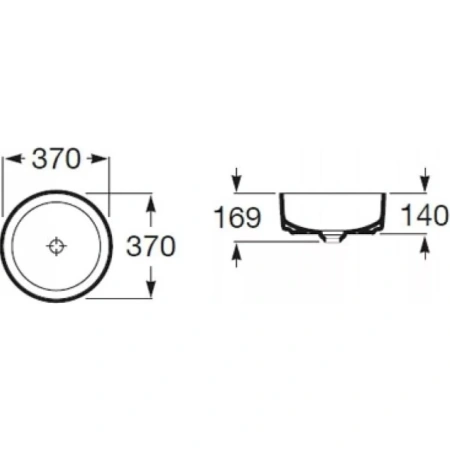 раковина 37x37 см roca inspira round 327523000