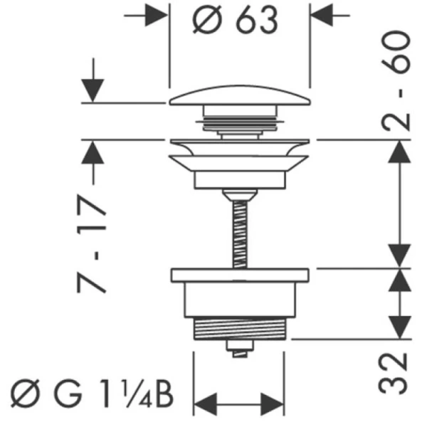 донный клапан hansgrohe 50100670