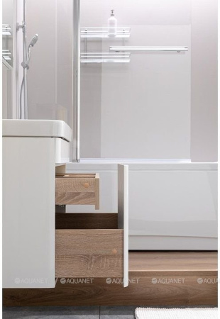 тумба с раковиной aquanet софия 60 212586 подвесная белый глянец