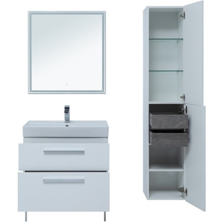 тумба под раковину aquanet nova 75 242262 подвесная белый глянец