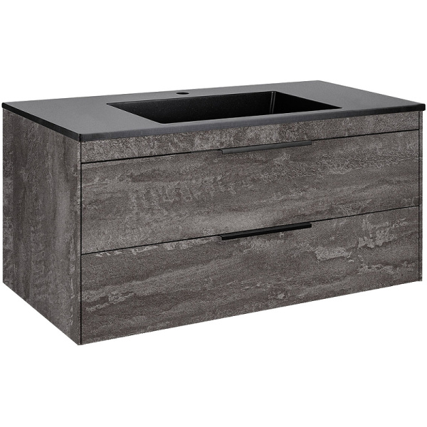 тумба под раковину vincea chiara 2d 100 vmc-2c2100gs подвесная g.stone