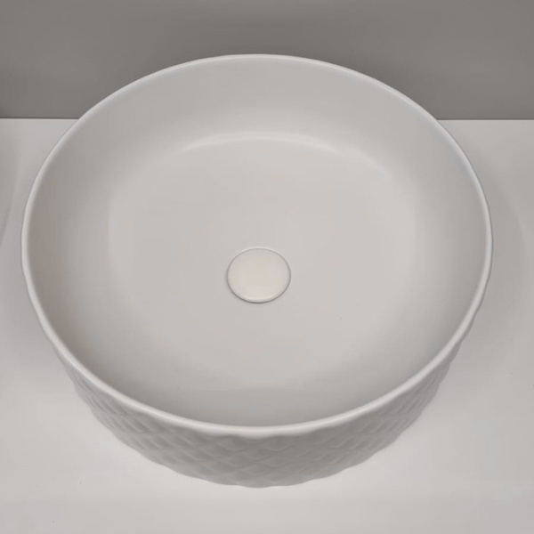 раковина artceram rombo osl009 05 00 ø44хh14.5 см, без отв под смеситель, без перелива, белый матовый