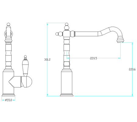 смеситель для кухни boheme tradizionale oro 102-bsw золото