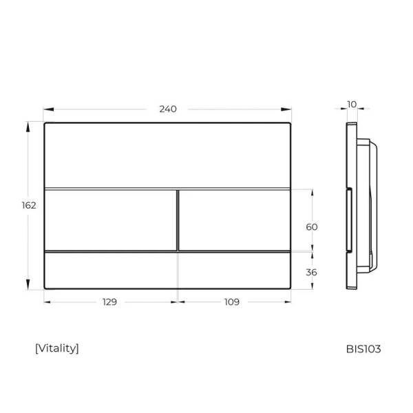 кнопка смыва для инсталляции knotlor bis103bl, черный