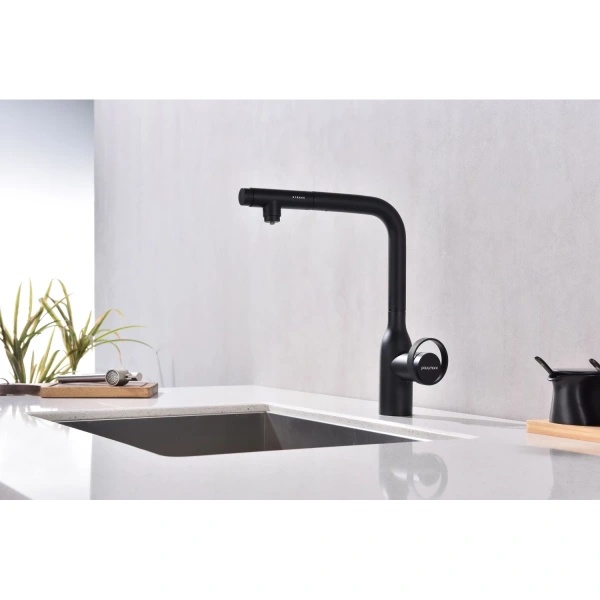 смеситель для кухни с подключением к фильтру paulmark urban ur213104-401, цвет антрацит
