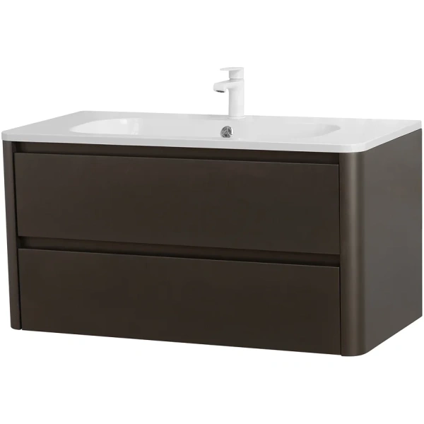 тумба под раковину cezares relax 100 relax-1000-2c-so-gm подвесная оружейная сталь