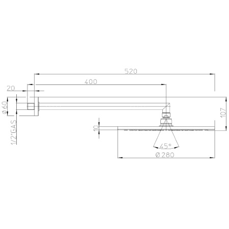 верхний душ bossini cosmo h70596i.021 золото
