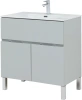 тумба под раковину aquanet алвита new 80 1 ящик, 2 дверцы, серая, 00277552