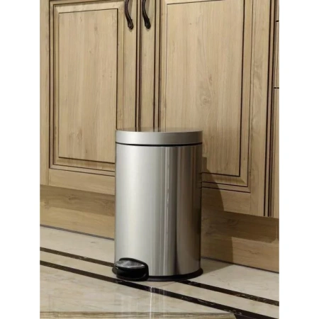 мусорное ведро weltwasser ww erfie mt 3l c педалью, хром матовый