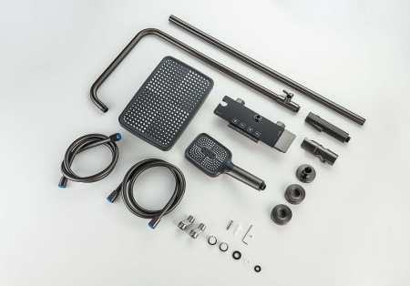 душевая система aquatek поларис aq3040bgm цвет оружейная сталь