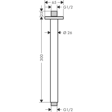 потолочный кронштейн 300 мм hansgrohe vernis shape 26407000