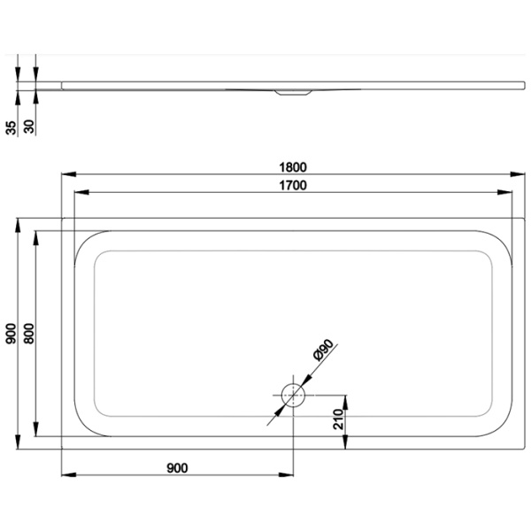 душевой поддон bette ultra 180×90х3.5см., прямоугольный, в комплекте с шумоизоляцией, betteglasur® plus, betteантислип, сталь, цвет: белый