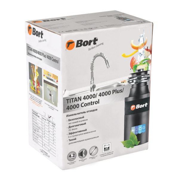 измельчитель пищевых отходов bort titan 4000 plus (91275776)
