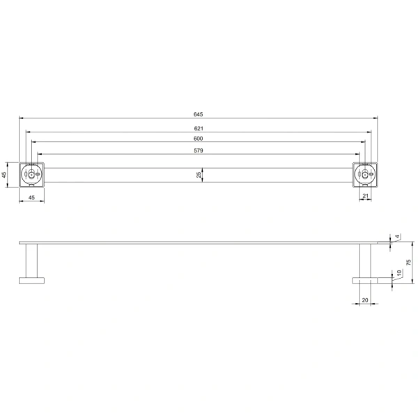 Полотенцедержатель 64,5 см Villeroy & Boch Elements-Striking TVA15200200064